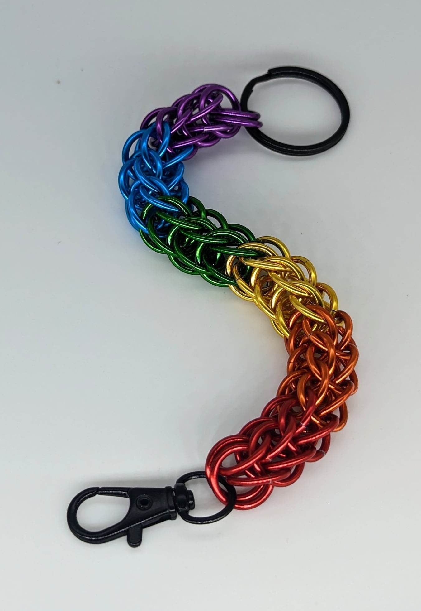 Rainbow Keychain Pride Chainmail Handmade