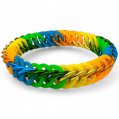Eternium Glowflex Bracelet - 'Solar Surge' - Neon Blue, Green, Yellow & Orange
