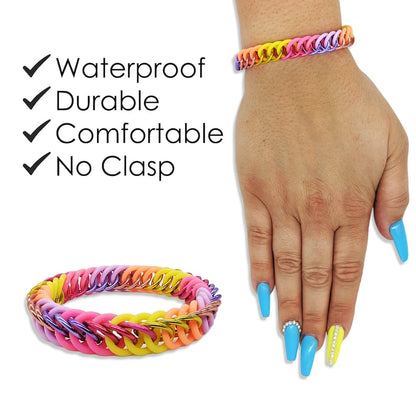 Eternium Glowflex Bracelet - 'Plasma Seafoam' - Neon Green, Blues, and Purples