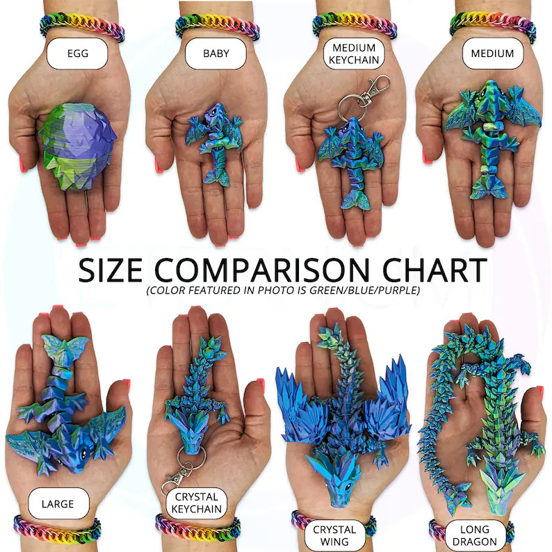 Dragon - Blue, Green, and Purple