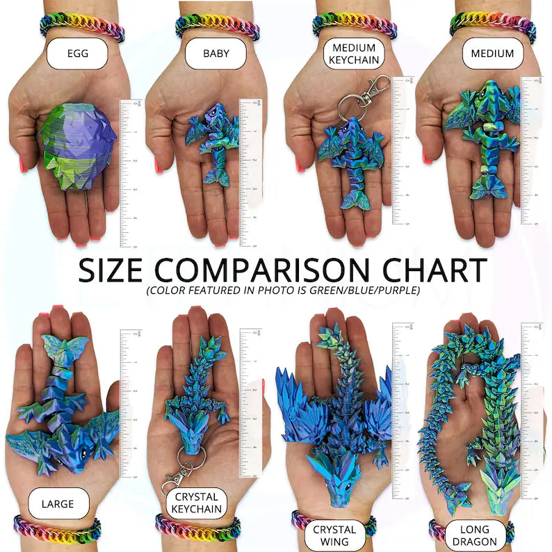 Dragon - Blue, Green, and Purple