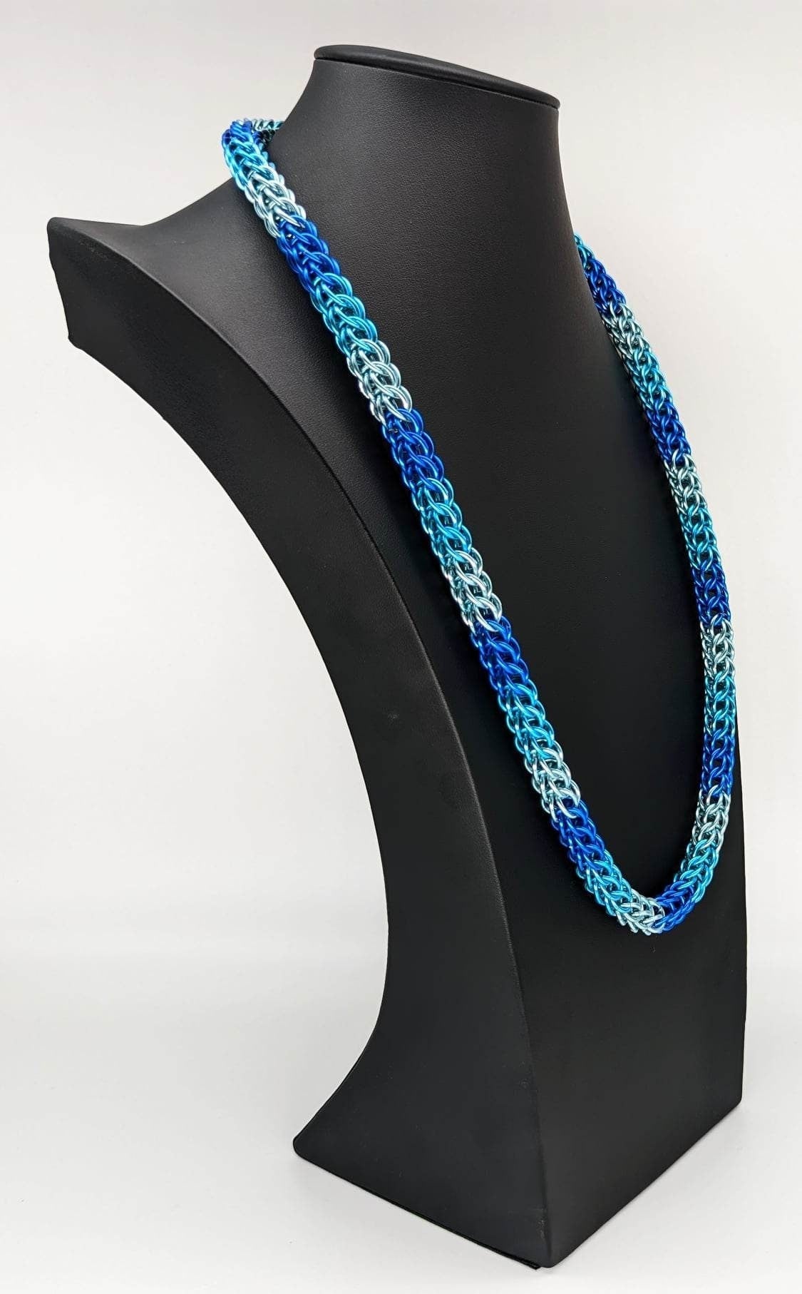 Blue Chainmail Necklace