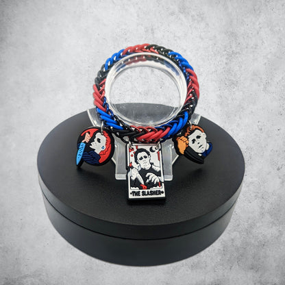 Blue & Red Slasher Bracelet Place in Revolving Stand 