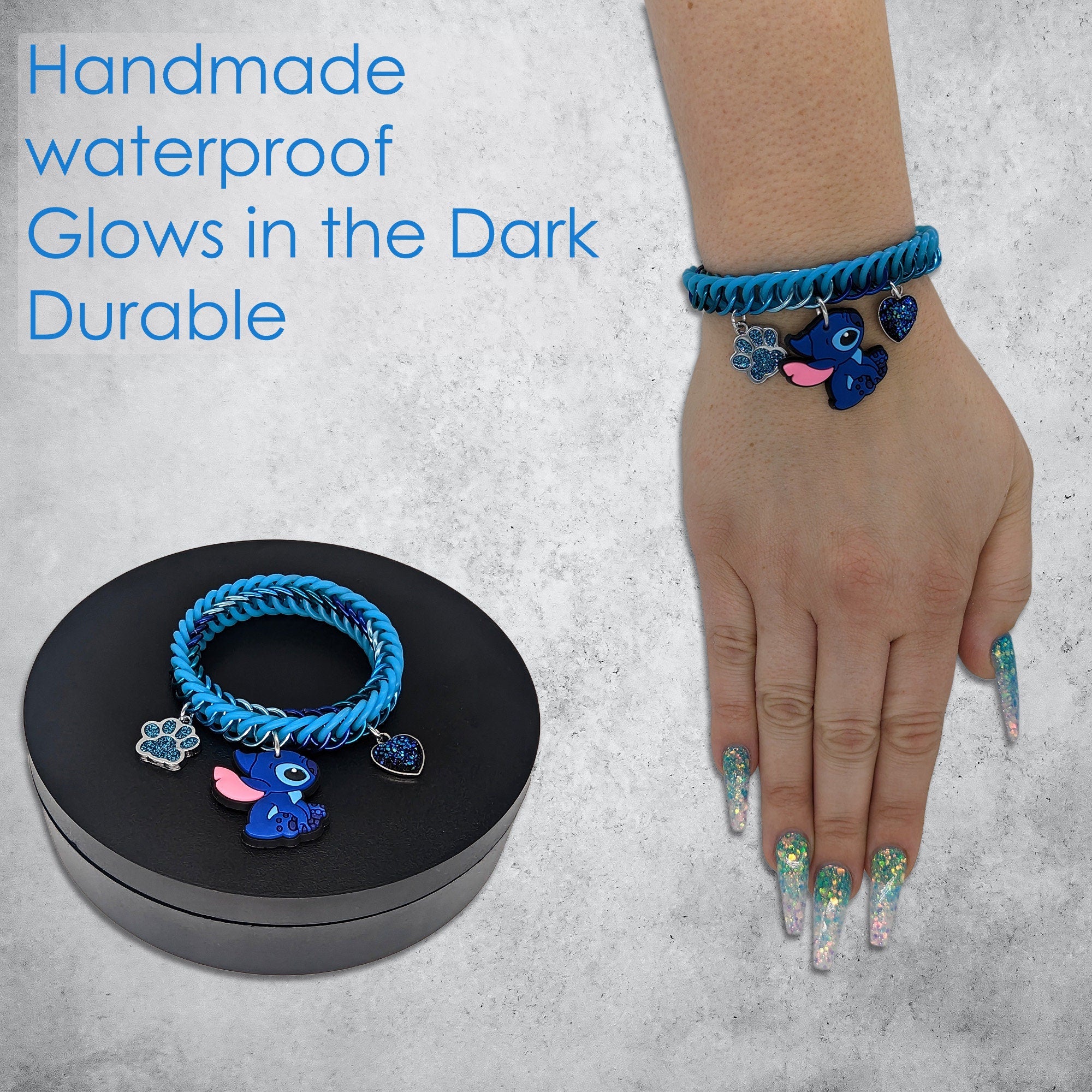 Blue Alien Charm Bracelet Feature