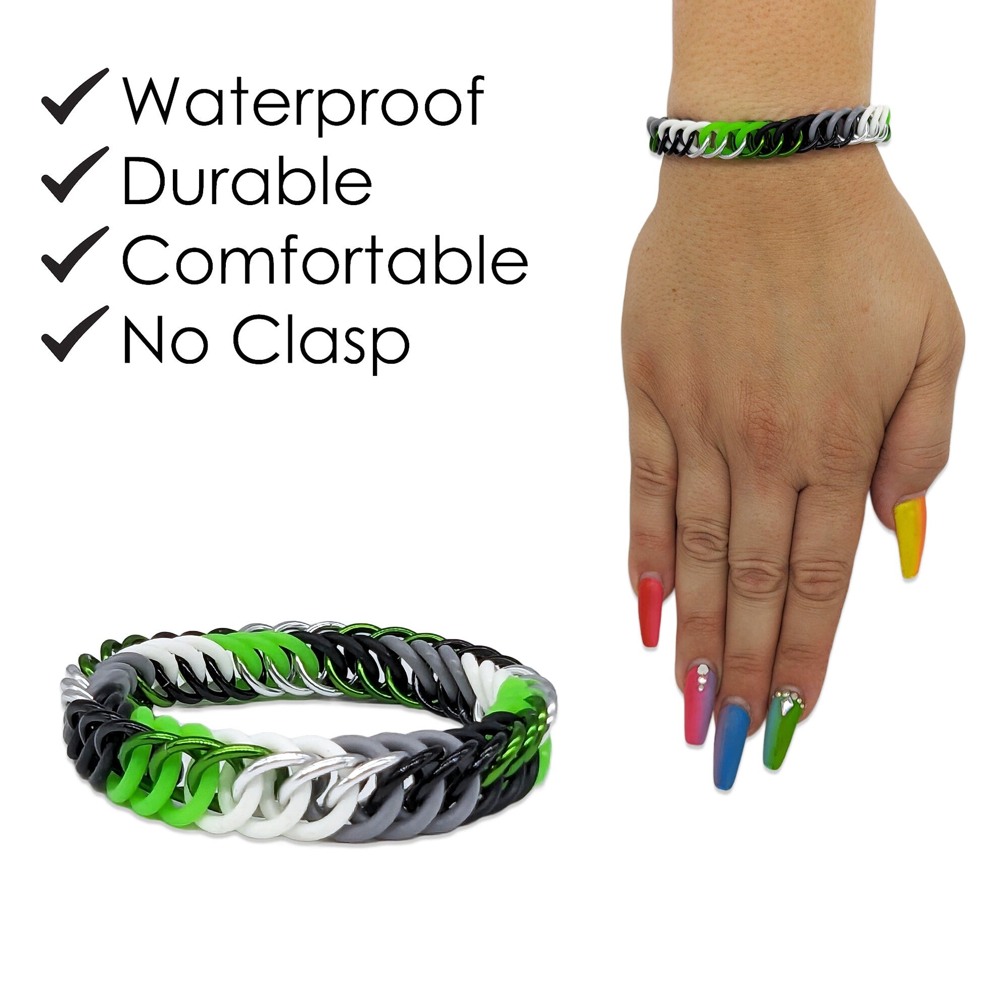 Aromantic Pride Bracelet Text